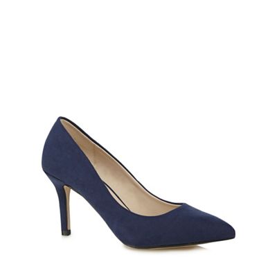 Navy pointed high court shoes